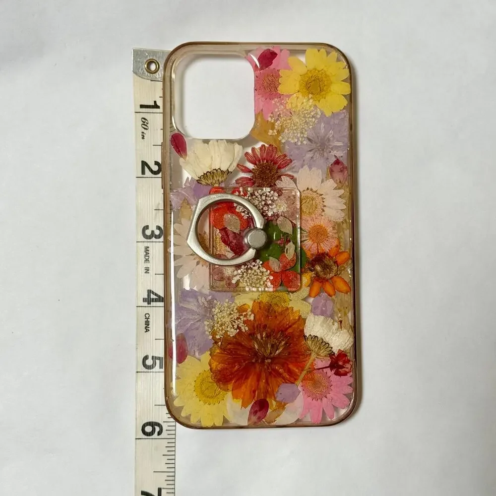 GENUINE FLOWERS iPhone 12 Floral Case! Finger ring built-in HIGH QUALITY